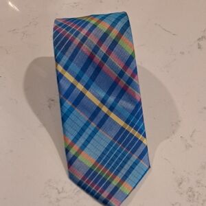 Izod Blue and Yellow Plaid Tie